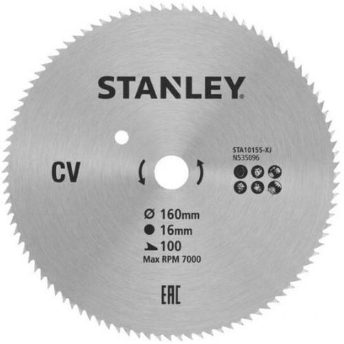 Stanley STA10155-XJ Kreissägeblatt 160x16mm, 100 Zähne