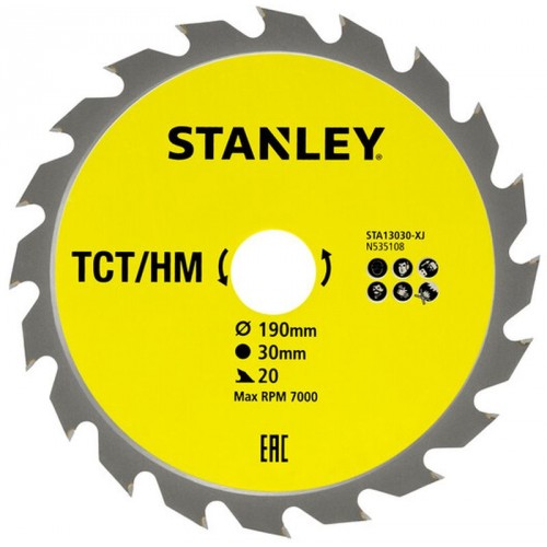 Stanley STA13030-XJ Sägeblatt für Holz 190x30mm, 20 Zähne Stanley STA13030-XJ Sägeblatt für Holz 190x30mm, 20 Zähne