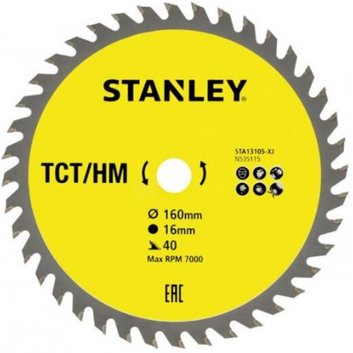 Stanley STA13105-XJ Sägeblatt für Holz 160x16mm, 40 Zähne
