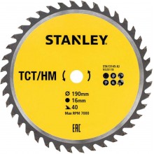 Stanley STA13145 Sägeblatt für Holz 190x16mm, 40 Zähne