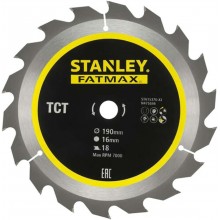 Stanley STA15370 Sägeblatt für Holz 190x16mm, 18 Zähne