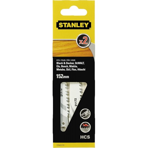 Stanley STA21172-XJ HCS-Sägeblätter für Holz und Kunststoff, Länge 152mm, 2 Stück Stanley STA21172-XJ HCS-Sägeblätter für Holz und Kunststoff, Länge 152mm, 2 Stück