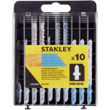 Stanley STA28050-XJ 10-teiliger Set HCS-HSS-Sägeblätter für Holz und Metall, Typ T