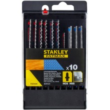 Stanley STA29240-XJ 10-teiliger Set HCS-HSS-Sägeblätter für Holz und Metall, Typ T