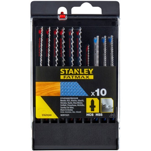 Stanley STA29240-XJ 10-teiliger Set HCS-HSS-Sägeblätter für Holz und Metall, Typ T Stanley STA29240-XJ 10-teiliger Set HCS-HSS-Sägeblätter für Holz und Metall, Typ T