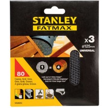 Stanley STA39252-XJ Schleifgitter für Exzenterschleifer 125mm, P80, 3 Stück