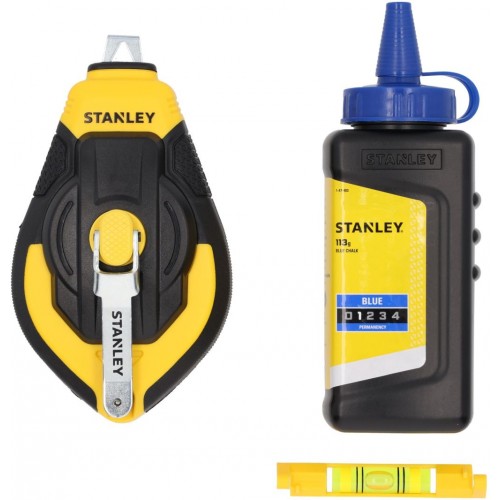 Stanley STHT47312-0 Schlagschnur 3:1, 30m mit Kreide und Schnurwasserwaage Stanley STHT47312-0 Schlagschnur 3:1, 30m mit Kreide und Schnurwasserwaage