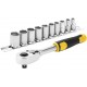 Stanley STMT82666-0 Steckschlüsselsatz mit Ratsche 1/4", 72 Zähne, 11-teilig