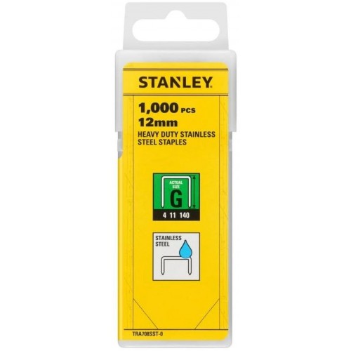 Stanley TRA708SST-0 Klammern aus Edelstahl, Typ G 4/11/140, 12mm, 1000 Stück