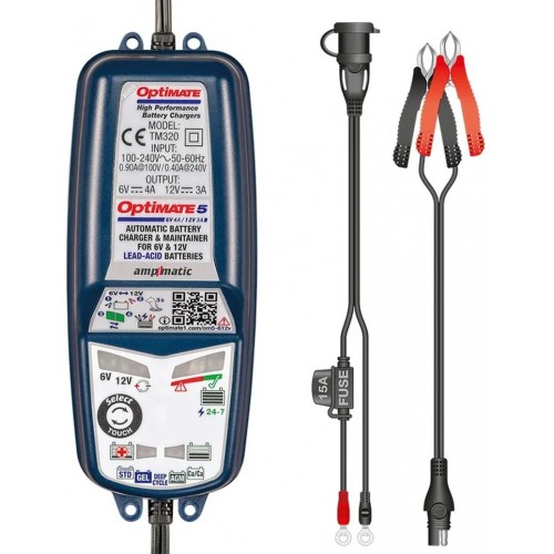 TECMATE OPTIMATE 5 Select Batterieladegerät (6V/4A-12V/3A) TM320 TECMATE OPTIMATE 5 Select Batterieladegerät (6V/4A-12V/3A) TM320