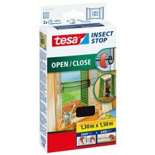 TESA Insect Stop Fliegengitter zum Öffnen und Schließ. COMFORT,anthrazit 1,3m x 1,5m 55033