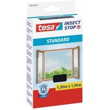 TESA Insect Stop Fliegennetz für Fenster STANDARD, anthrazit 1,3m x 1,5m 55672-00021