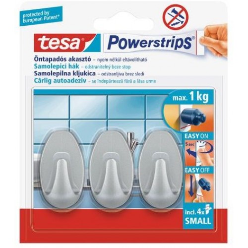 TESA Powerstrips® Haken Small Oval matt chrom 57519