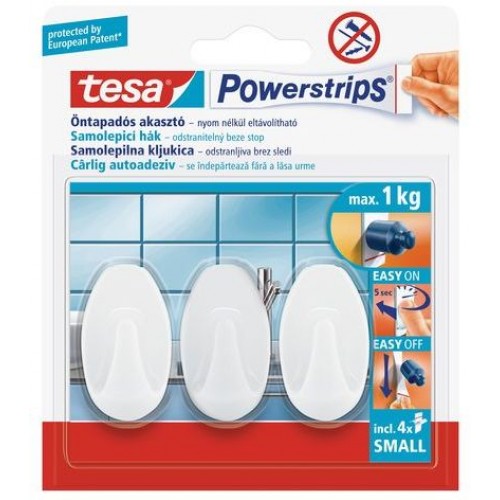 TESA Powerstrips® Haken Small Oval weiß 57533