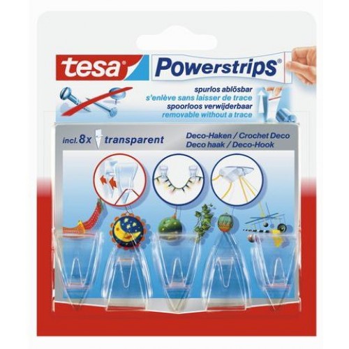 TESA Powerstrips® DECO Haken SMALL transparent 58900