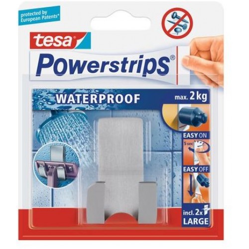 TESA Powerstrips® Waterproof Rasiererhalter Zoom, Metall 59709