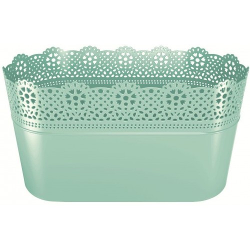 Prosperplast LACE Blumentopf mit Spitzenumrandung 28,5 x 13,5 cm, Pistaziengrün DLAC285 Prosperplast LACE Blumentopf mit Spitzenumrandung 28,5 x 13,5 cm, Pistaziengrün DLAC285
