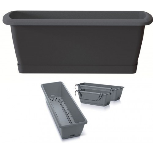 Prosperplast RESPANA EASYCARE W Balkonkasten 39,7x19x14cm, Anthrazit ISE400SW-S433