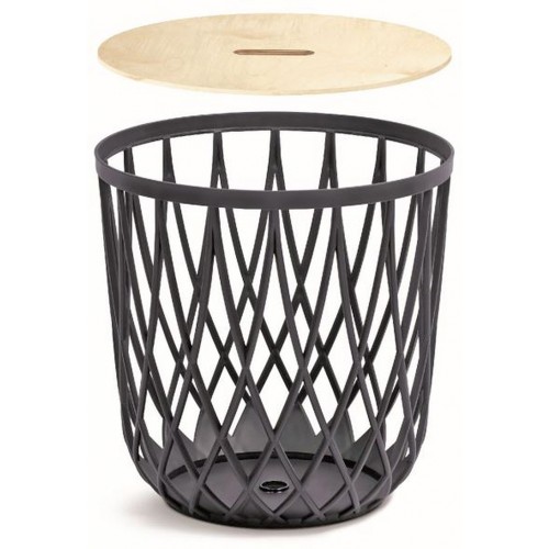 UNIQUBO Korb, Kunststoff multifunktional Beistelltisch 35l, Anthrazit IKUB35T-S433