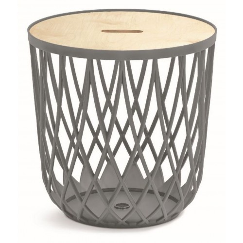 UNIQUBO Korb, Kunststoff multifunktional Beistelltisch 48cm, 55l, Steingrau IKUB55T UNIQUBO Korb, Kunststoff multifunktional Beistelltisch 48cm, 55l, Steingrau IKUB55T