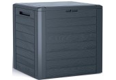 Prosperplast WOODEBOX Gartenbox Aufbewahrungsbox 58,5cm, 140l, Anthrazit MBWL140