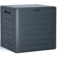 Prosperplast WOODEBOX Gartenbox Aufbewahrungsbox 58,5cm, 140l, Anthrazit MBWL140