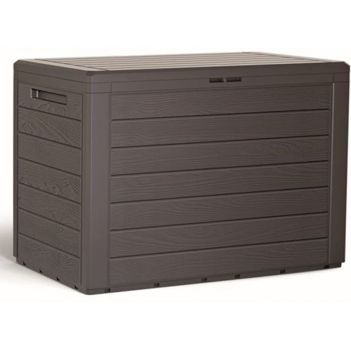 Prosperplast WOODEBOX Gartenbox Aufbewahrungsbox 190l, Umbra MBWL190