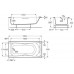Roca Becool Badewanne Sanitär-Acryl 190 x 90 cm, 300l, mit Handgriffen 7248014001