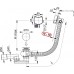 ALCAPLAST Ablaufgarnitur für dickwandigen Badewannen mit Überlauf, chrom L80cm, A565CRM180