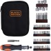 Black & Decker A7104-XJ Bit- und Steckschlüssel-Set (56ks) mit Ratschenschraubendreher