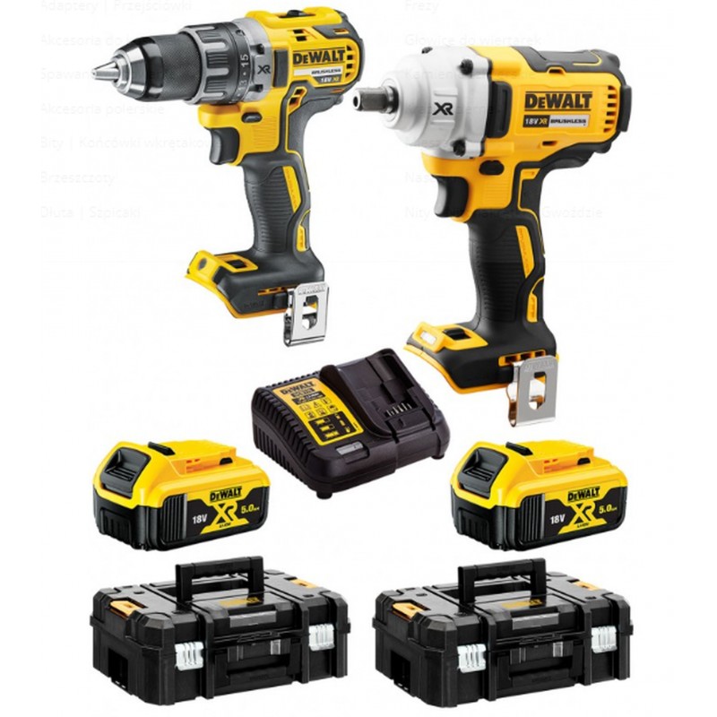 DeWALT AkkuBohrschrauber, AkkuSchlagschrauber 18 V 5 Ah LiIon DCK2077P2T