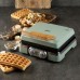 DOMO Waffeleisen 4×7 mit Thermostat und Timer – grün DO9279W