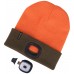 EXTOL LIGHT Kappe mit Stirnlampe 4x45lm, USB-Aufladung, fluoreszierendes Orange 43460
