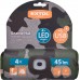 EXTOL LIGHT Kappe mit Stirnlampe 4x45lm, USB-Aufladung, Camouflage, Universalgröße 43464