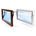 ACO Nebenraumfenster mit Kippflügel, Isoglasfenster 40 x 40 cm braun