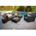 ALLIBERT SALTA 3 Lounge 3-Sitzer-Sofa, 200,5 x 84 x 65,5 cm, graphit/grau 17206018