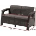 ALLIBERT CORFU LOVE SEAT 2-Sitzer Sofa, 128 x 70 x 79cm, graphit/grau 17197359