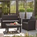 ALLIBERT CORONA Lounge-Sitzgruppe, cappuccino/sand 17197872