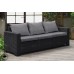 ALLIBERT CALIFORNIA 3-Sitzer Sofa 199 x 68 x 72 cm, Rattan-Optik, graphit/grau 17196779