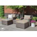 ALLIBERT MOOREA Lounge-Set (Sessel, Hocker, Tisch), Rattan, cappuccino/sand 17200418