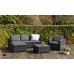 ALLIBERT MOOREA Lounge-Set 4-tlg., Rattan-Optik, graphit/grau 17205802