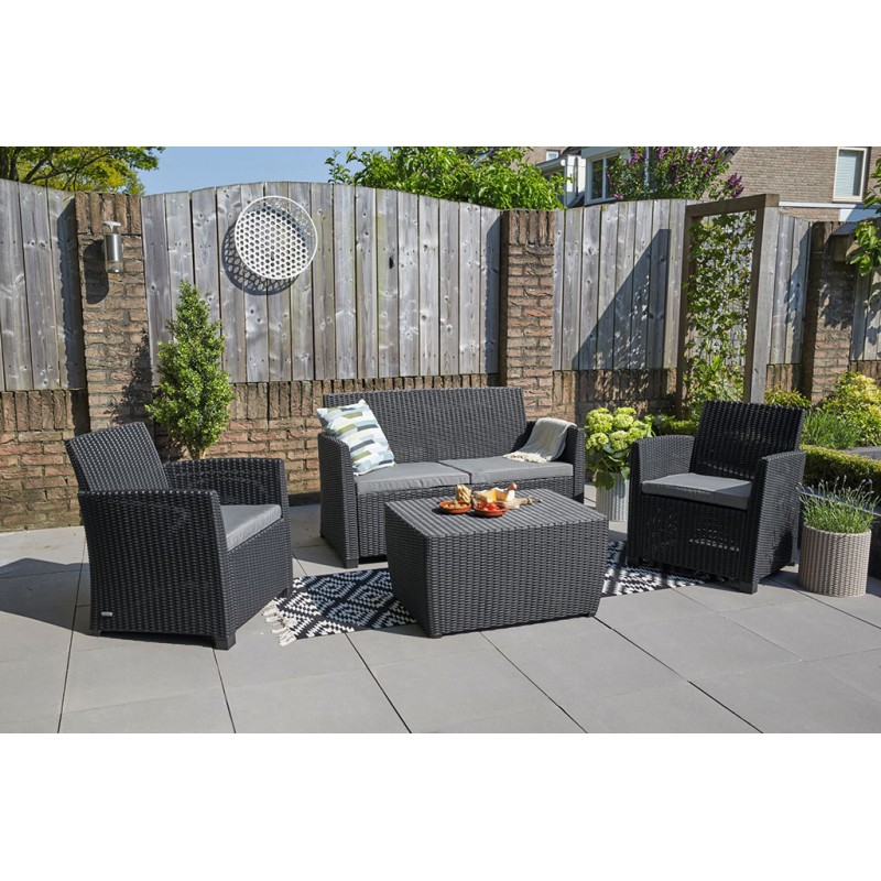 ALLIBERT CORONA Lounge Set, anthrazit/grau 17198017