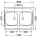 ALVEUS CLASSIC 40 Edelstahlspüle vollflächig, 800 x 600 mm 1009078
