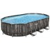 BESTWAY Power Steel Frame Pool 610 x 366 x 122 cm, Komplett-Set mit Filterpumpe 5611R