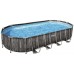 BESTWAY Power Steel Frame Pool 732 x 366 x 122 cm, Komplett-Set mit Filterpumpe 5611T