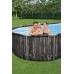 BESTWAY Power Steel Frame Pool 732 x 366 x 122 cm, Komplett-Set mit Filterpumpe 5611T