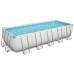 BESTWAY Power Steel Frame Pool 640 x 274 x 132 cm, Komplett-Set mit Filterpumpe 5611Z