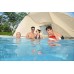 BESTWAY Power Steel Frame Pool 396 x 107 cm, Komplett-Set mit Filterpumpe, Rattan 5614V