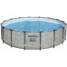 BESTWAY Steel Pro Max Frame Pool Komplett-Set 488 x 122 cm, mit Filterpumpe 5619E