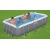 BESTWAY Power Steel Frame Pool 404 x 201 x 100 cm, Komplett-Set mit Filterpumpe 56441